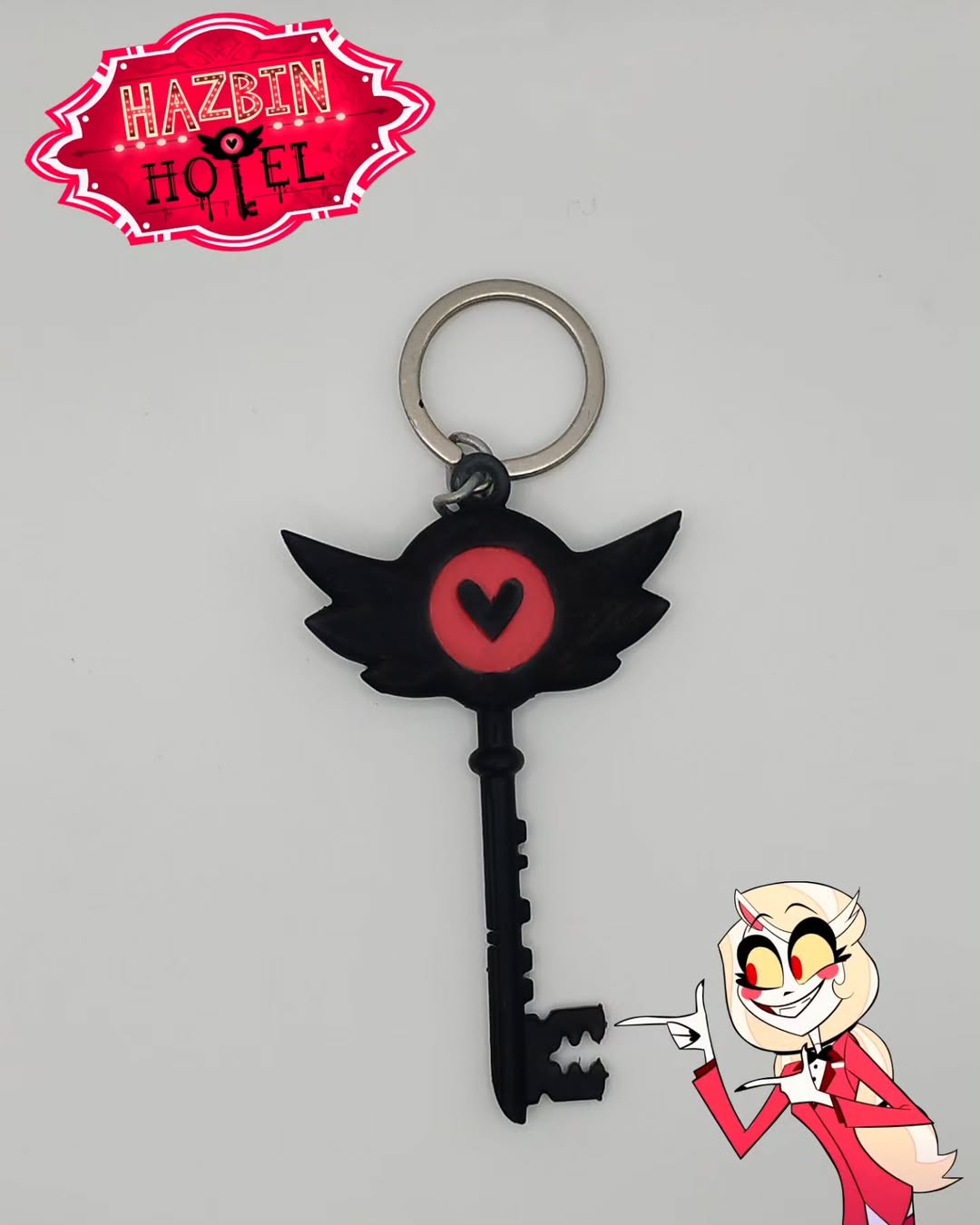 Happycharm Charlie Key Keychain - Hazbin Hotel - Zimeck3D